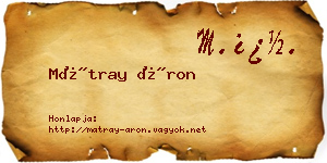 Mátray Áron névjegykártya