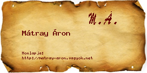 Mátray Áron névjegykártya
