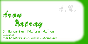 aron matray business card